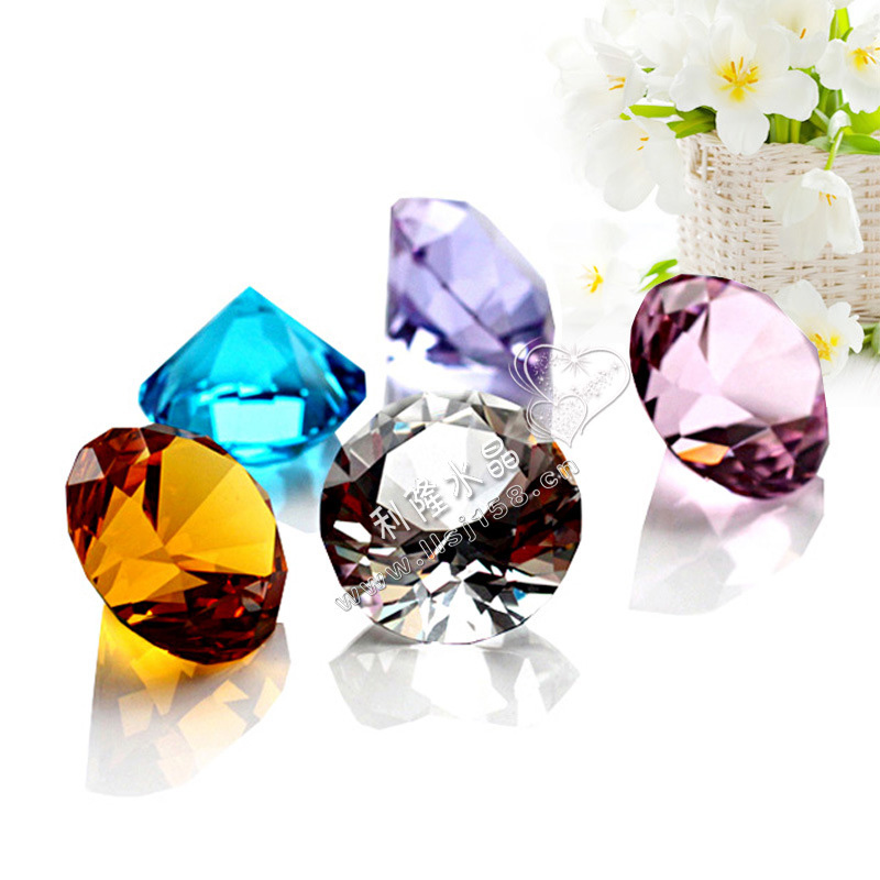 人造水晶钻石透明装饰钻石摆件彩色