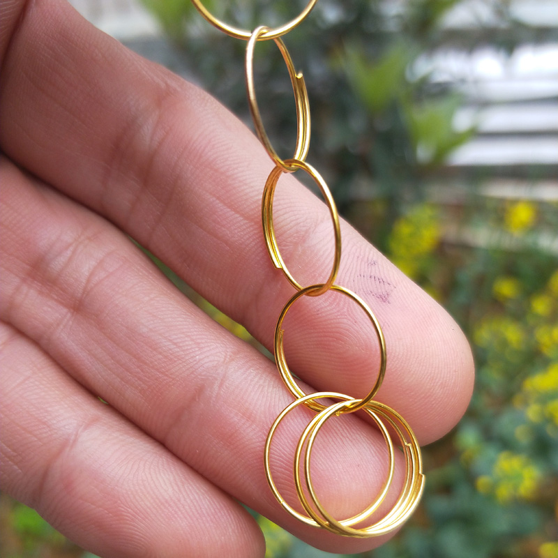 304金色不锈钢圈12/14mmdiy饰品珠帘连接环扣