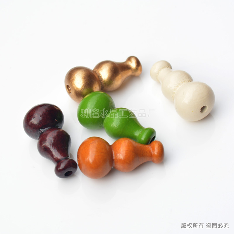 15*30桃木葫芦直孔珠帘散珠一体小葫芦厂家批发