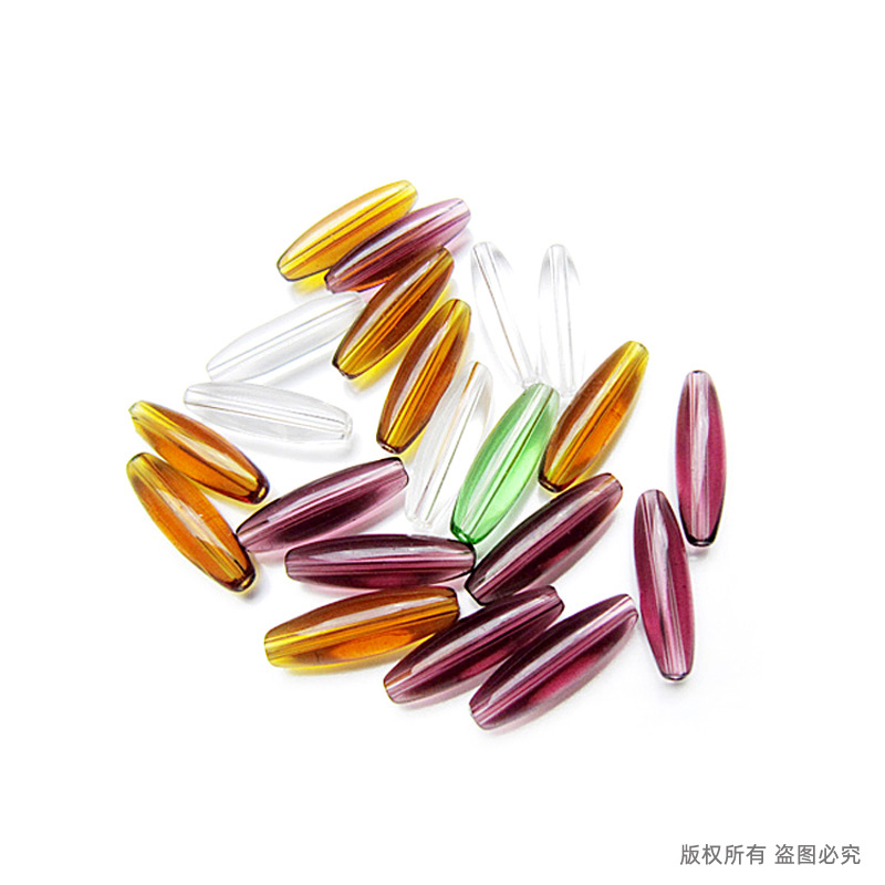 6X22mm橄榄珠水晶珠帘玻璃珠子DIY门帘饰品配件厂