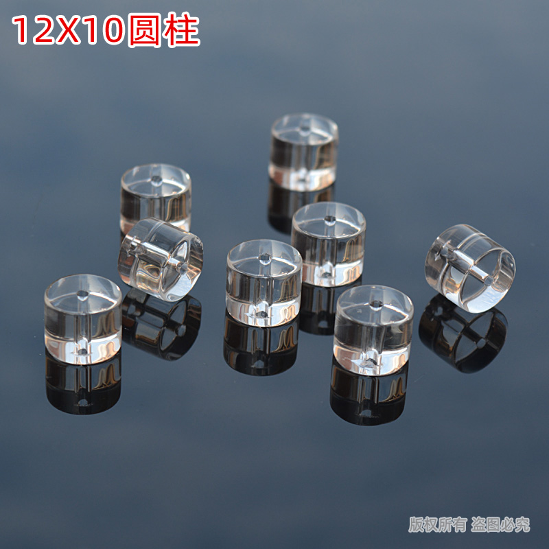 12X10mm水晶圆柱玻璃珠子diy饰品带孔散